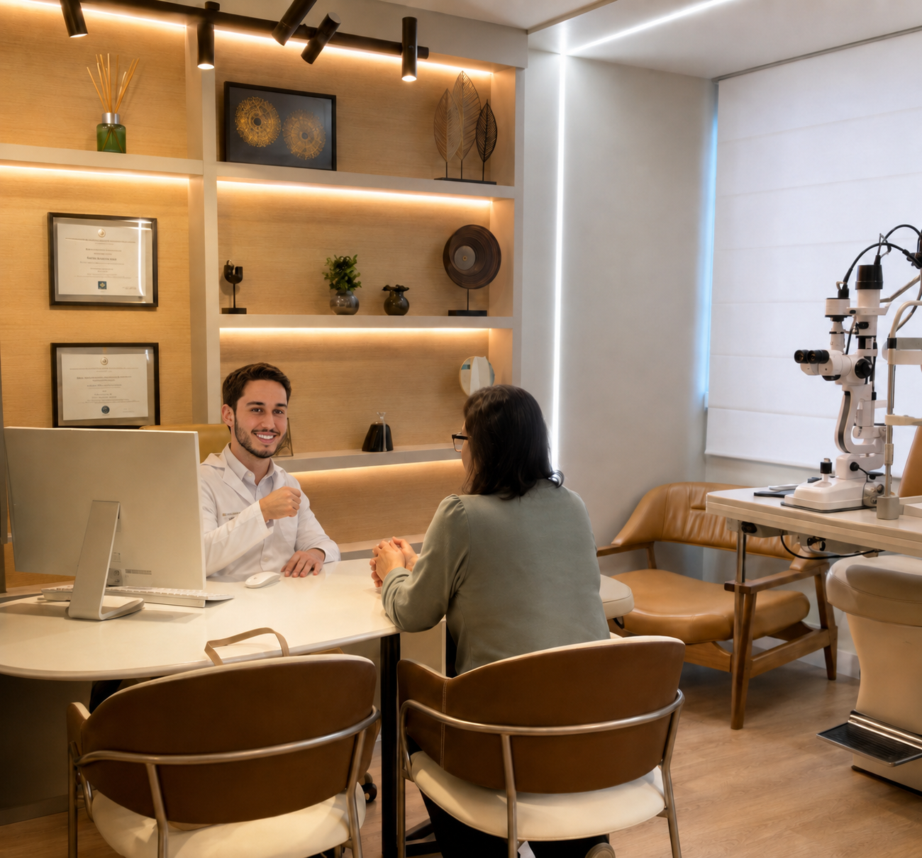 Dr. Matheus Marques atendendo paciente em consultório da DUO